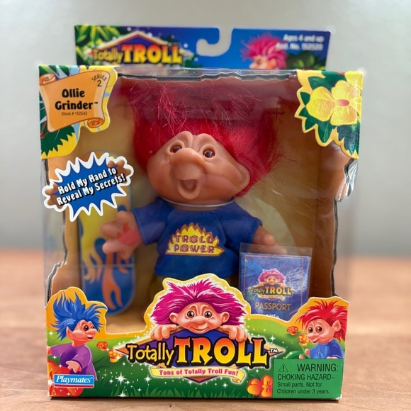 Playmates OLLIE GRINDER Totally Troll Skateboarder Vintage Doll 2001 Series 2 - Picture 7 of 8